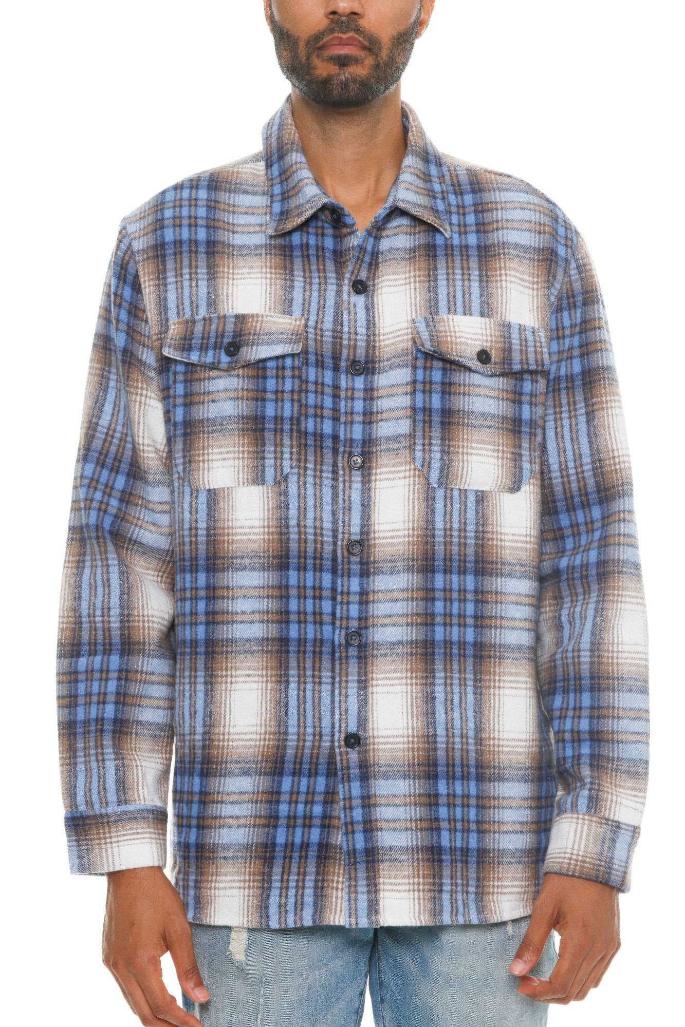 Mens Checkered Soft Flannel Shacket - ZumBuys