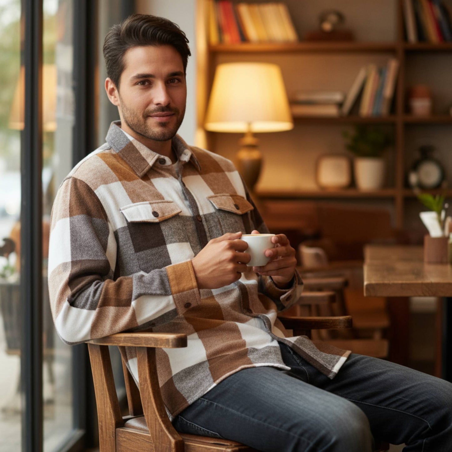 Mens Checkered Soft Flannel Shacket - ZumBuys