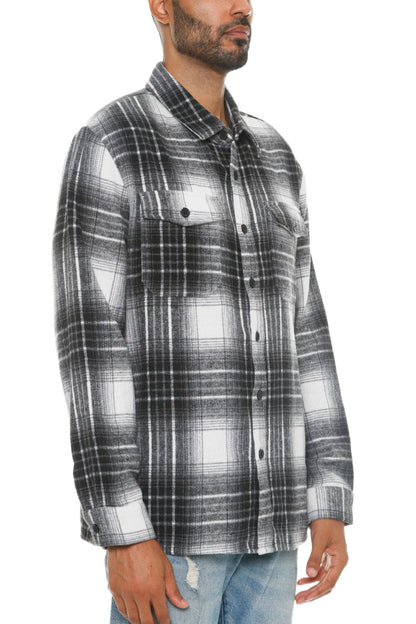 Mens Checkered Soft Flannel Shacket - ZumBuys