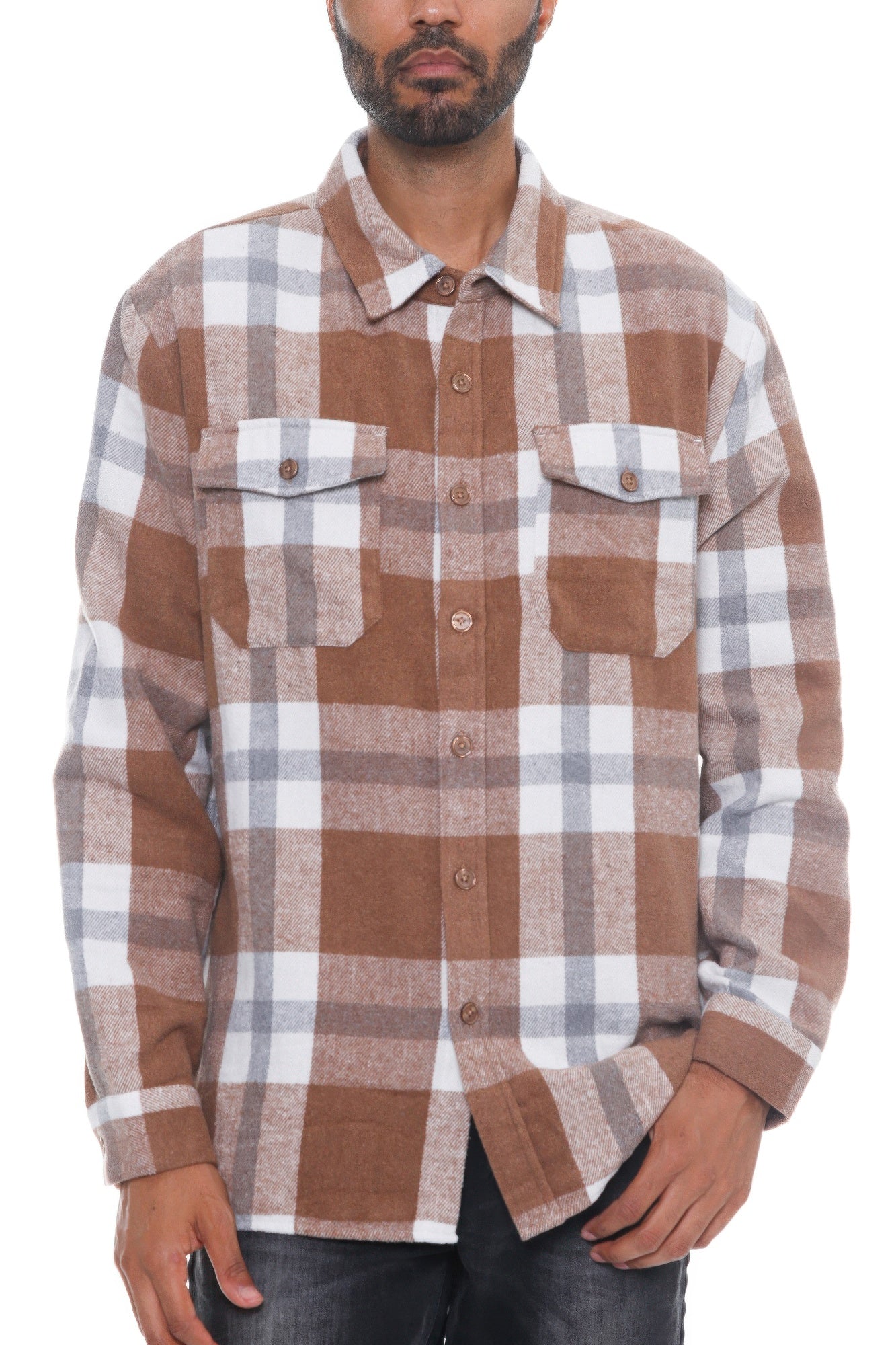Mens Checkered Soft Flannel Shacket - ZumBuys