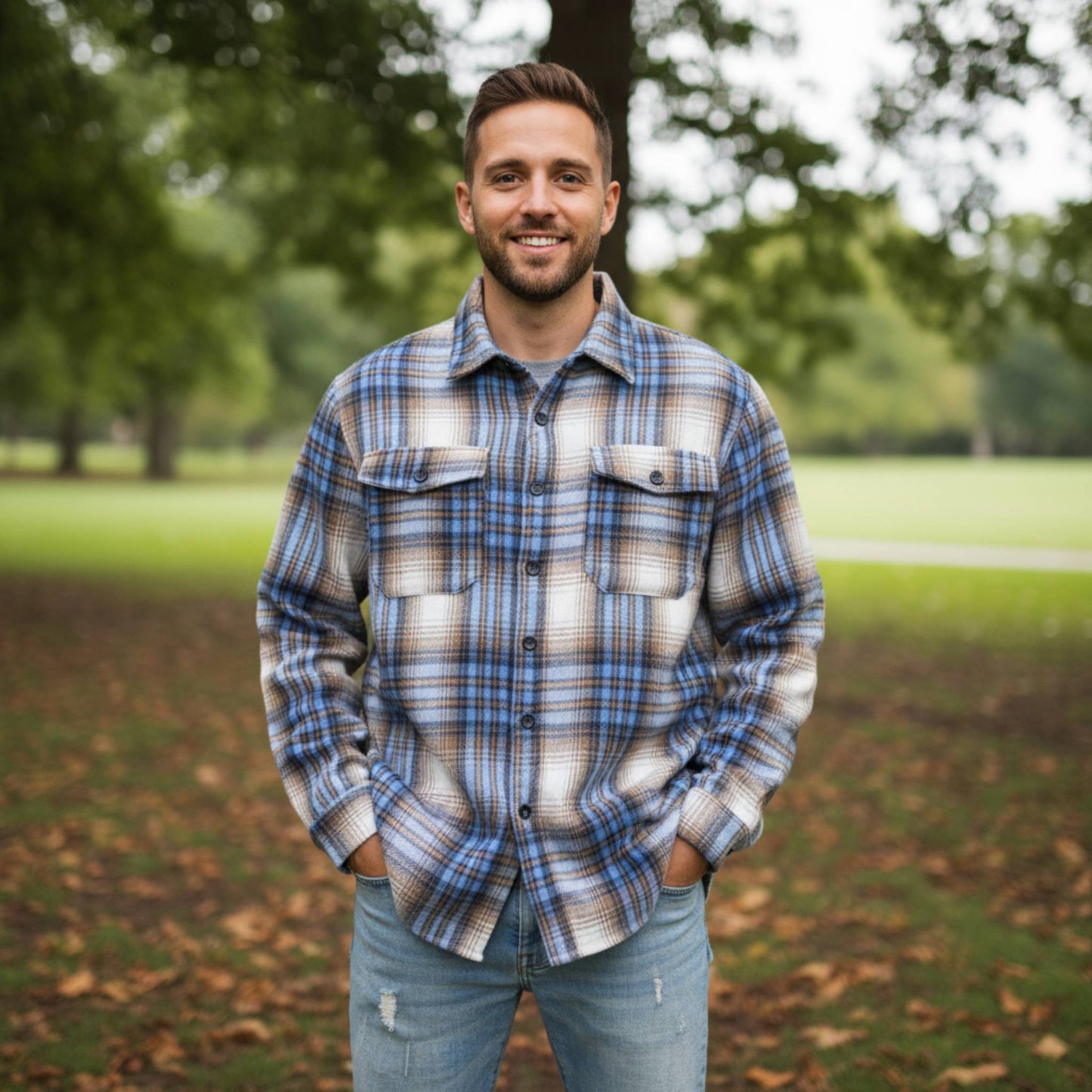 Mens Checkered Soft Flannel Shacket - ZumBuys