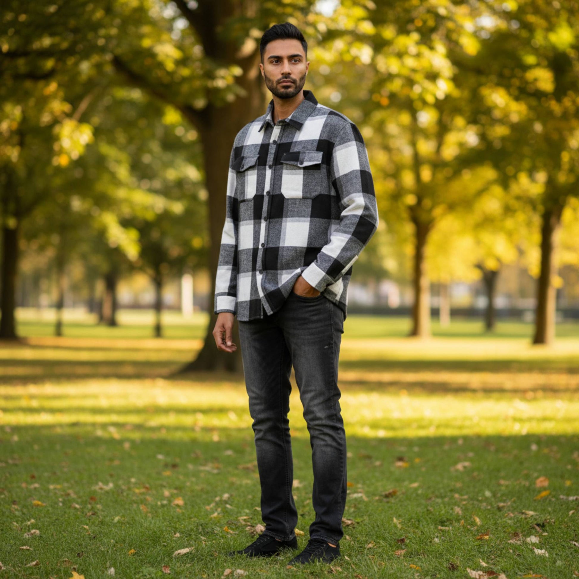 Mens Checkered Soft Flannel Shacket - ZumBuys