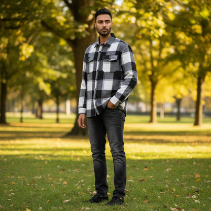 Mens Checkered Soft Flannel Shacket - ZumBuys