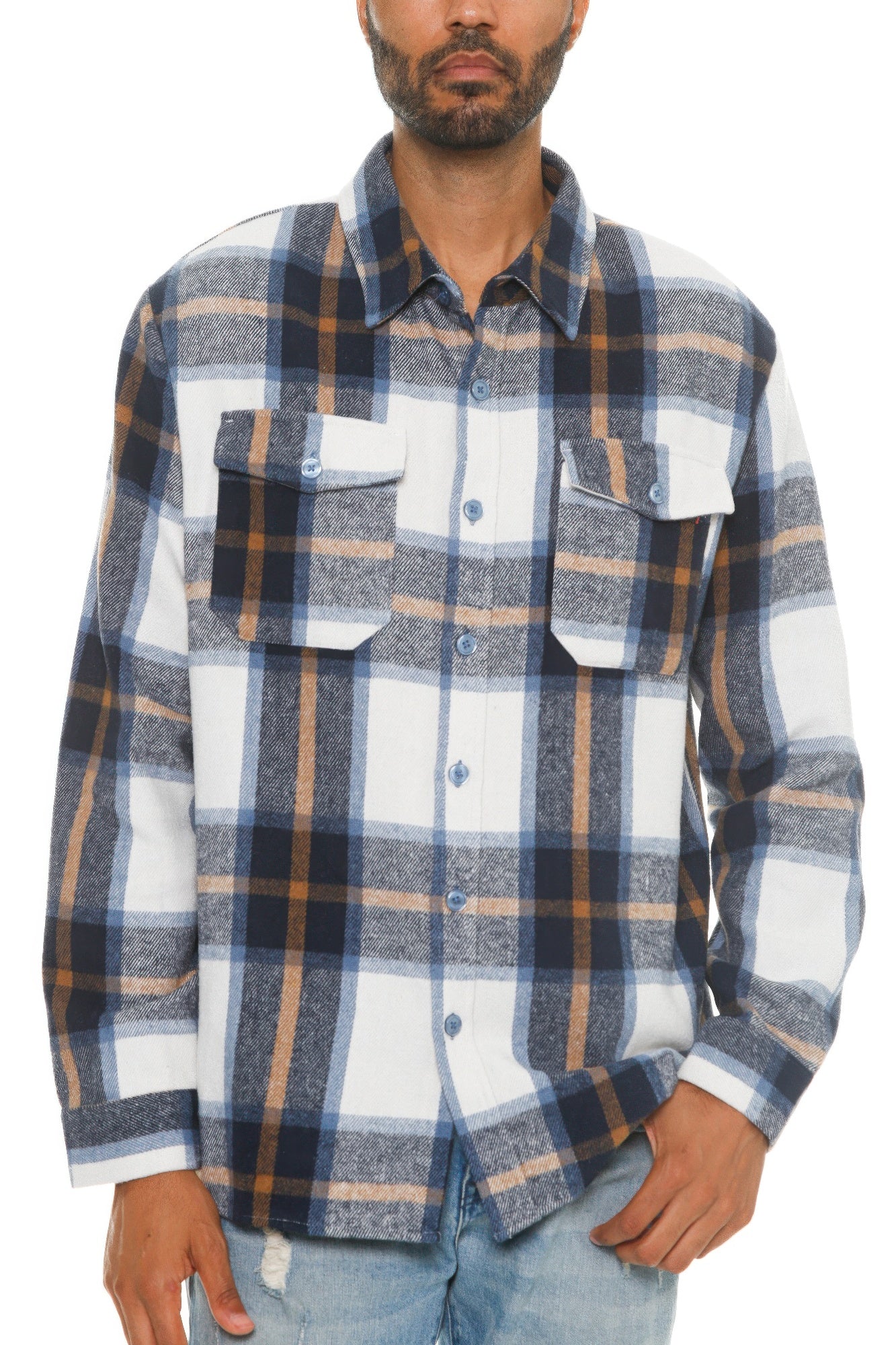 Mens Checkered Soft Flannel Shacket - ZumBuys