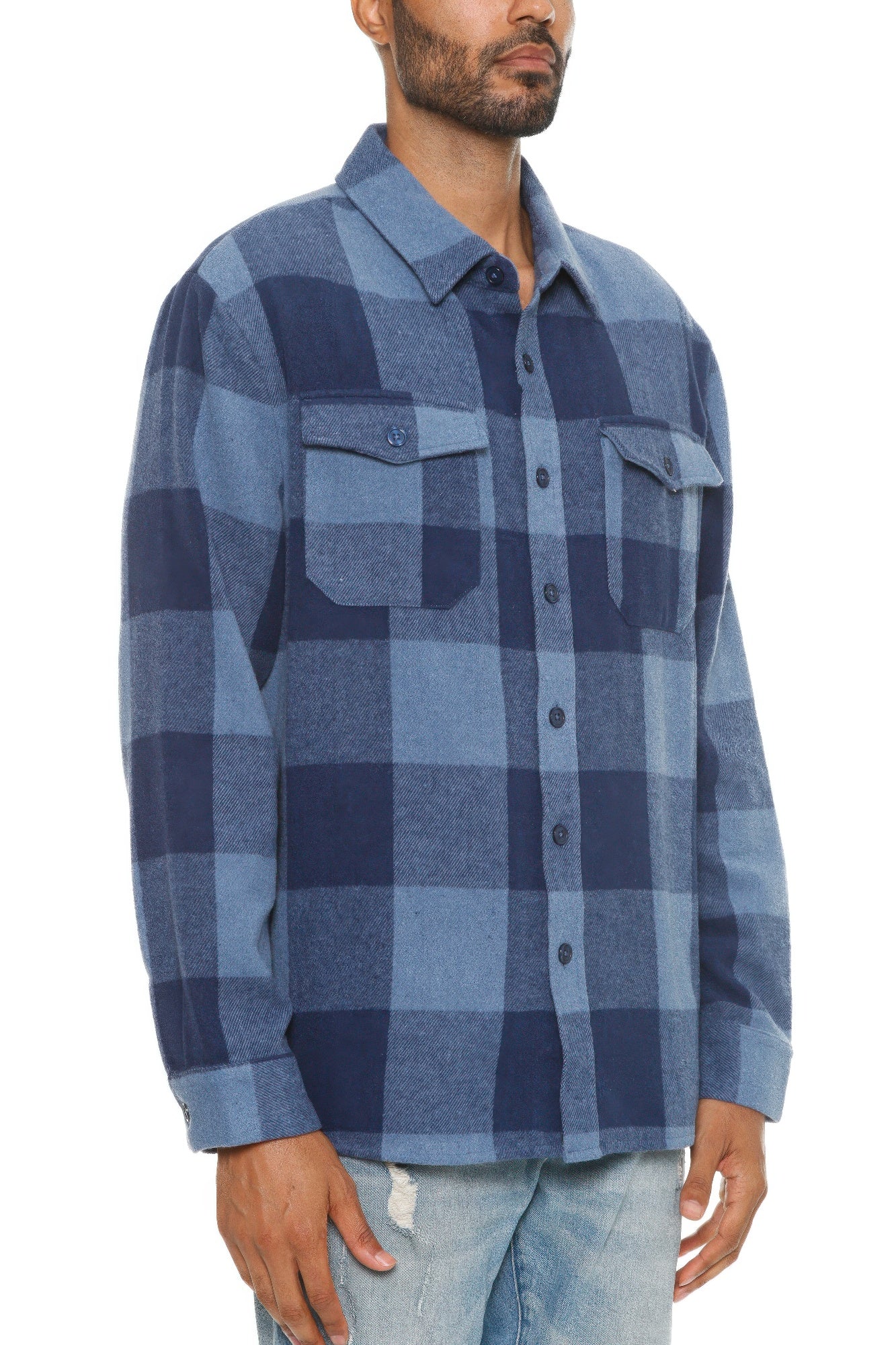 Mens Checkered Soft Flannel Shacket - ZumBuys