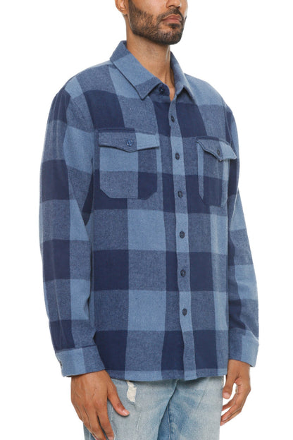 Mens Checkered Soft Flannel Shacket - ZumBuys