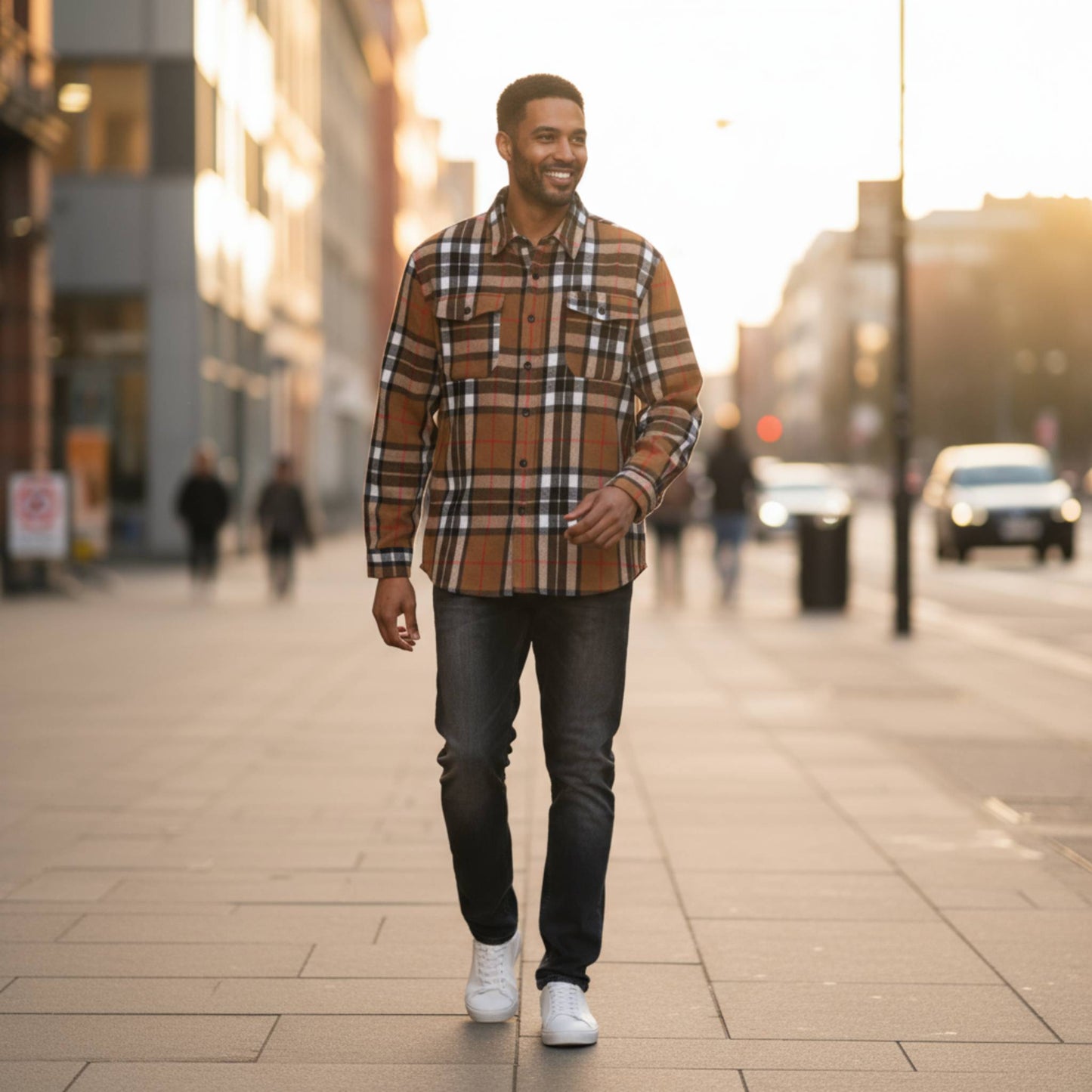 Mens Checkered Soft Flannel Shacket - ZumBuys