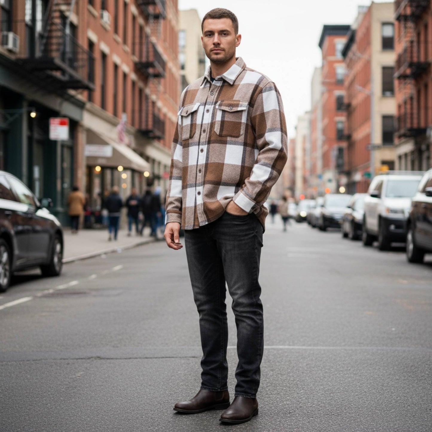 Mens Checkered Soft Flannel Shacket - ZumBuys