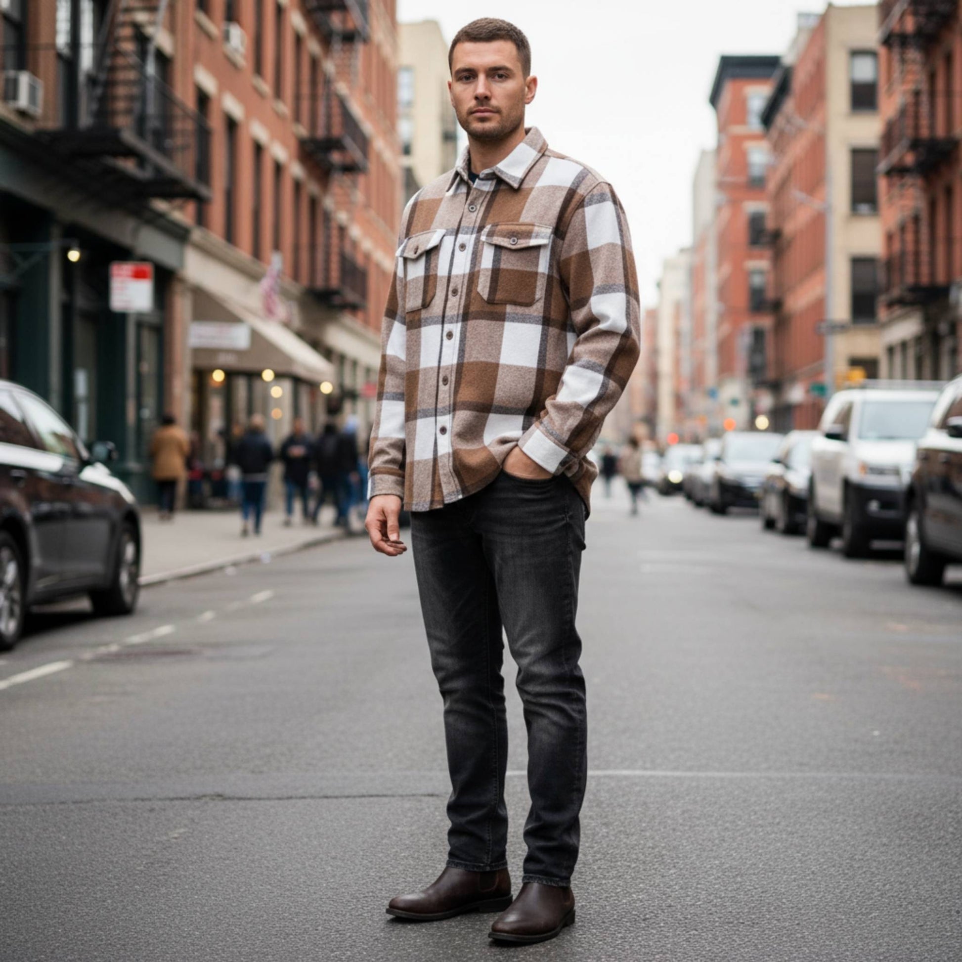 Mens Checkered Soft Flannel Shacket - ZumBuys