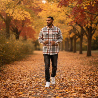 Mens Checkered Soft Flannel Shacket - ZumBuys