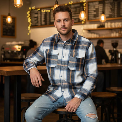 Mens Checkered Soft Flannel Shacket - ZumBuys