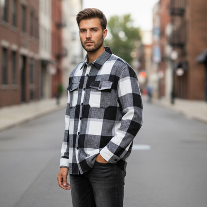 Mens Checkered Soft Flannel Shacket - ZumBuys