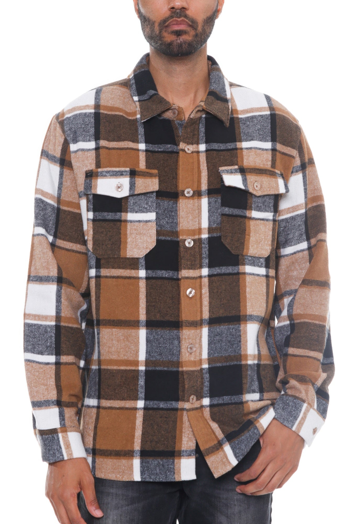 Mens Checkered Soft Flannel Shacket - ZumBuys