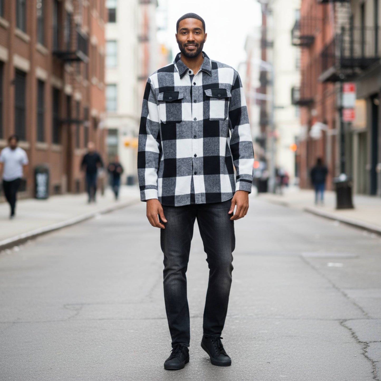 Mens Checkered Soft Flannel Shacket - ZumBuys