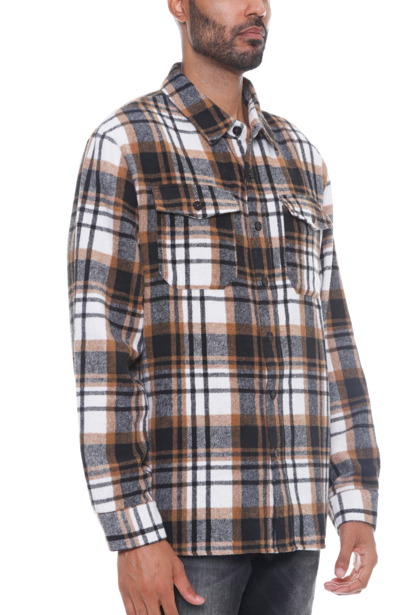 Mens Checkered Soft Flannel Shacket - ZumBuys
