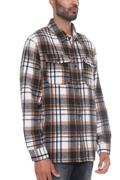 Mens Checkered Soft Flannel Shacket - ZumBuys