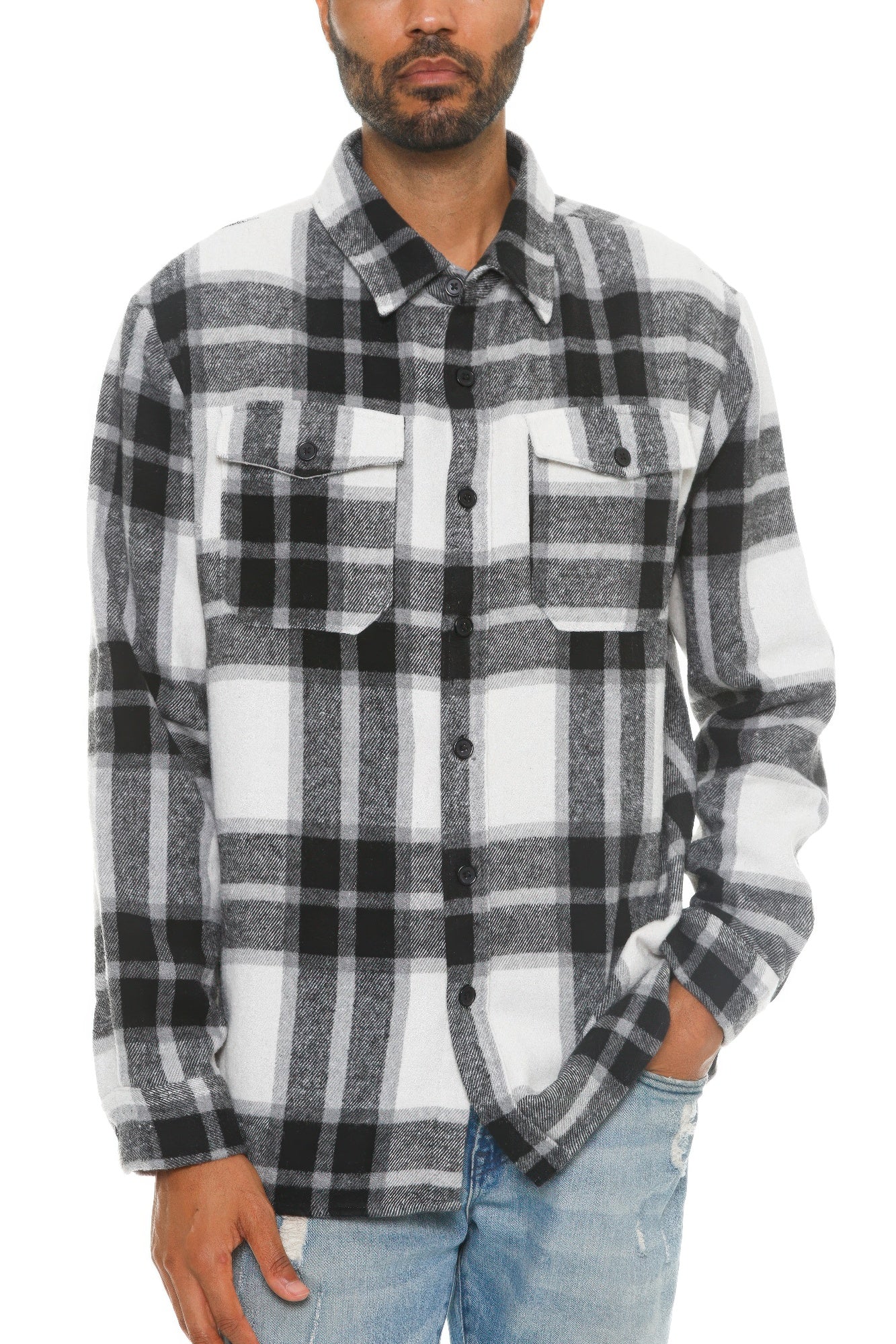 Mens Checkered Soft Flannel Shacket - ZumBuys