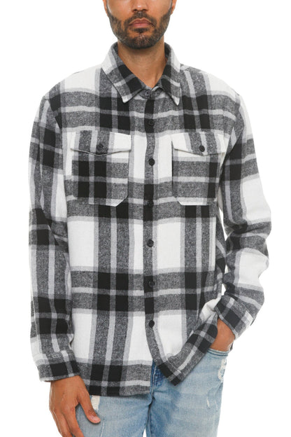 Mens Checkered Soft Flannel Shacket - ZumBuys