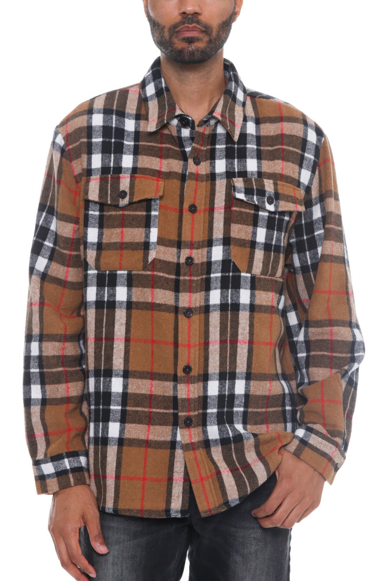 Mens Checkered Soft Flannel Shacket - ZumBuys