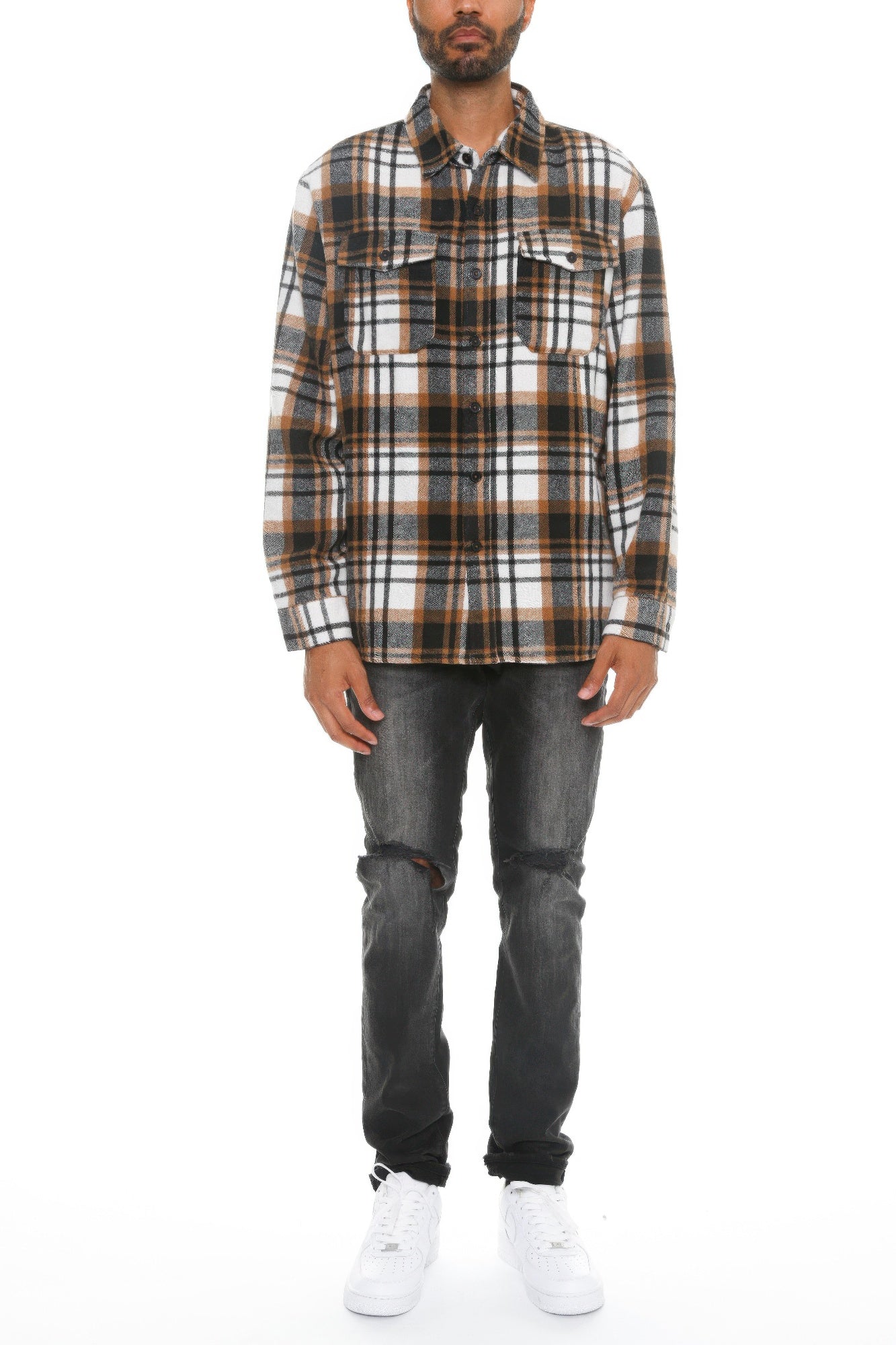 Mens Checkered Soft Flannel Shacket - ZumBuys