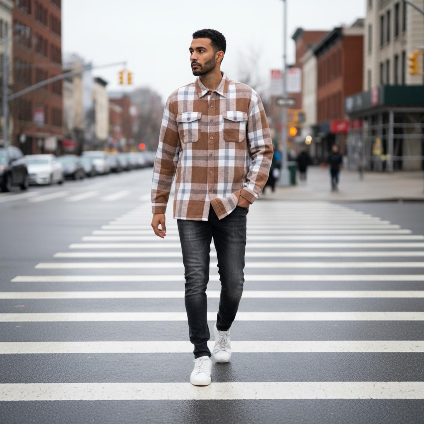 Mens Checkered Soft Flannel Shacket - ZumBuys