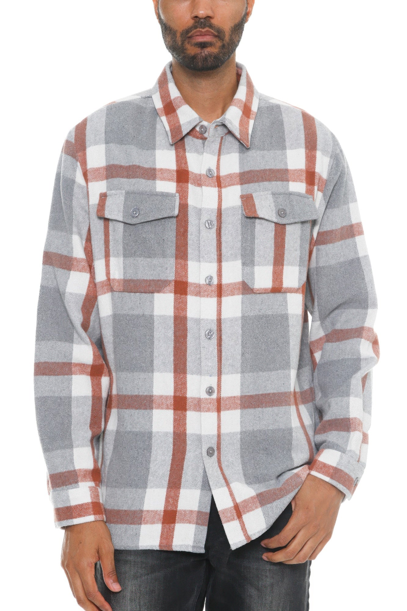 Mens Checkered Soft Flannel Shacket - ZumBuys