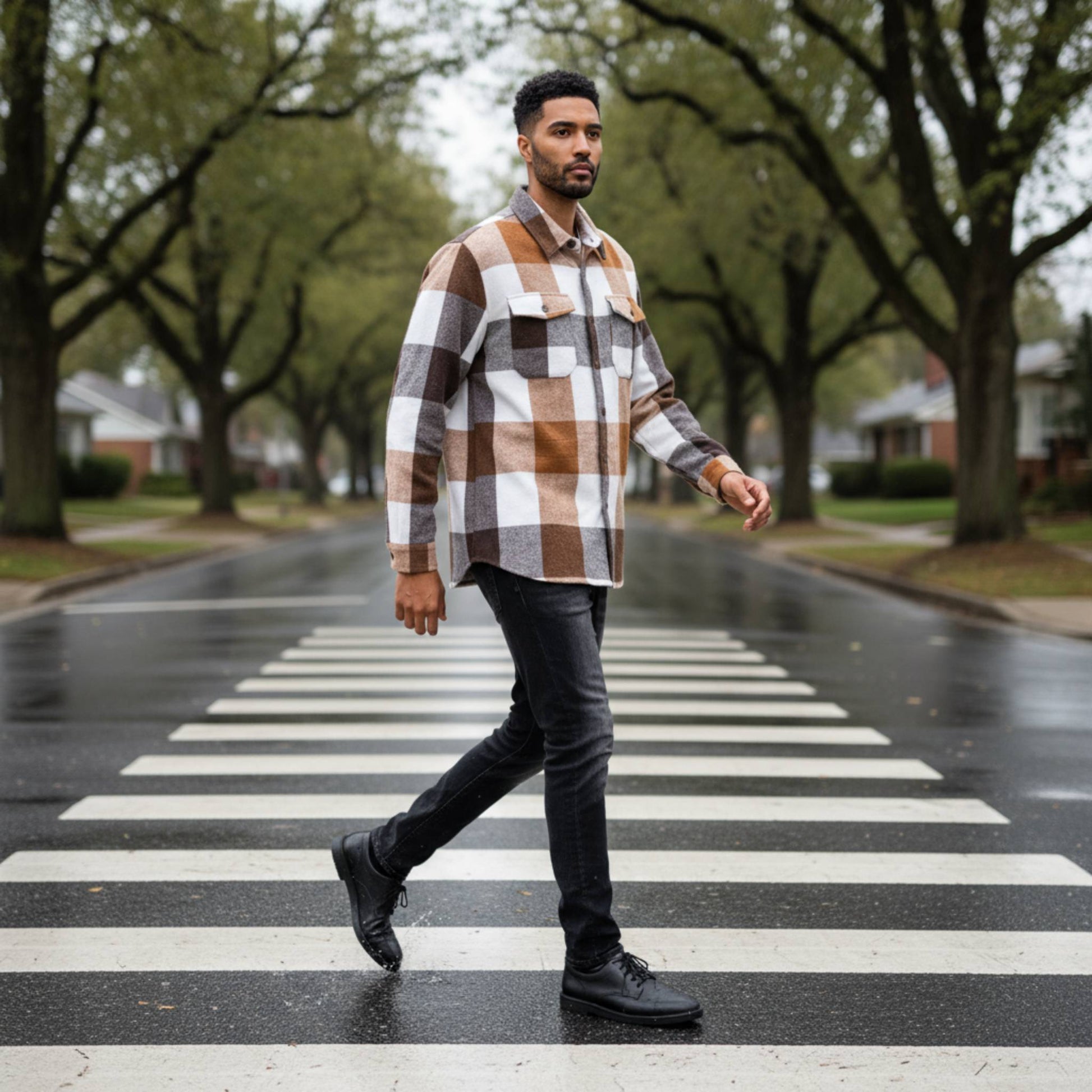 Mens Checkered Soft Flannel Shacket - ZumBuys