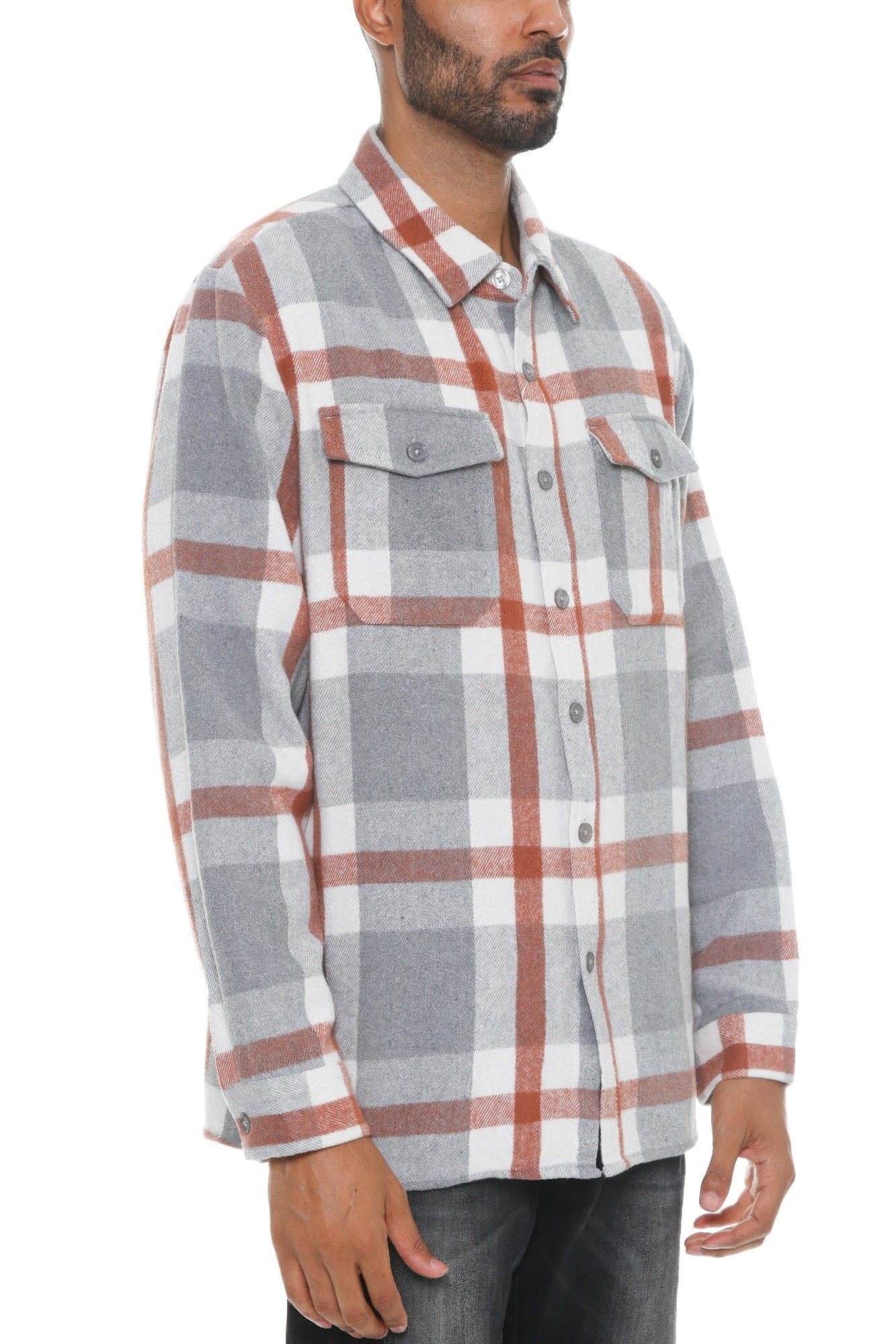 Mens Checkered Soft Flannel Shacket - ZumBuys