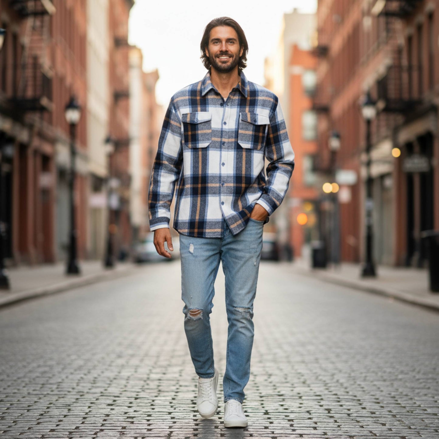 Mens Checkered Soft Flannel Shacket - ZumBuys
