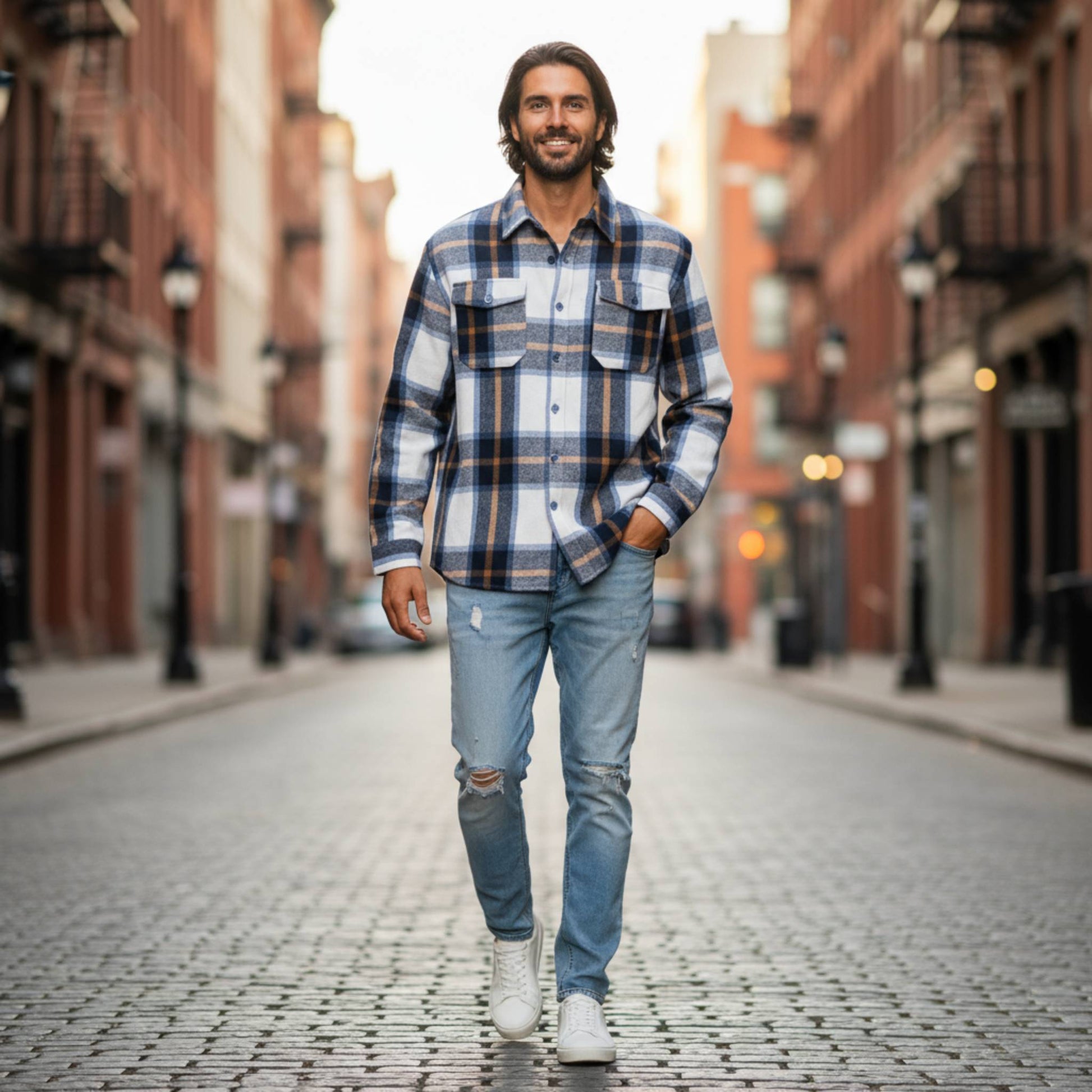 Mens Checkered Soft Flannel Shacket - ZumBuys