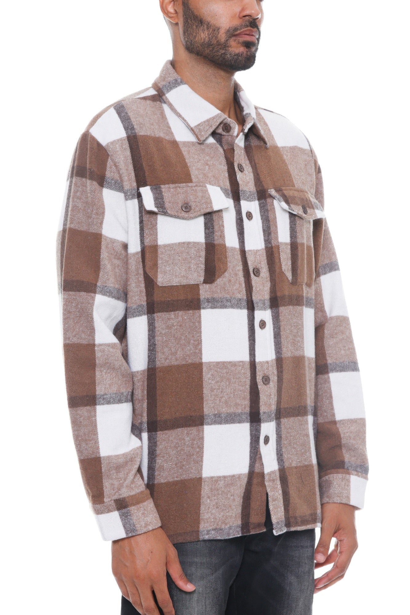 Mens Checkered Soft Flannel Shacket - ZumBuys