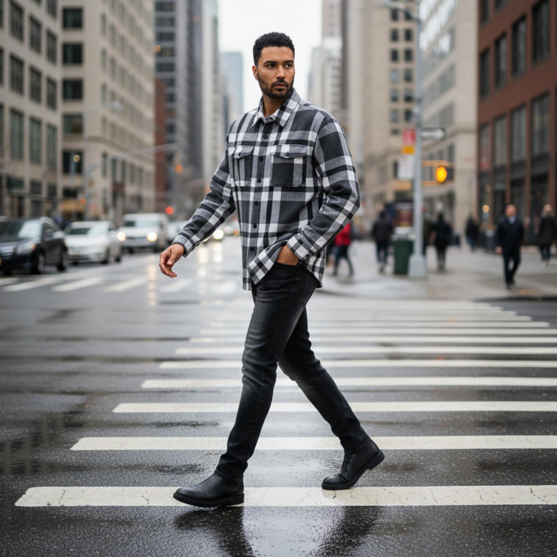 Mens Checkered Soft Flannel Shacket - ZumBuys