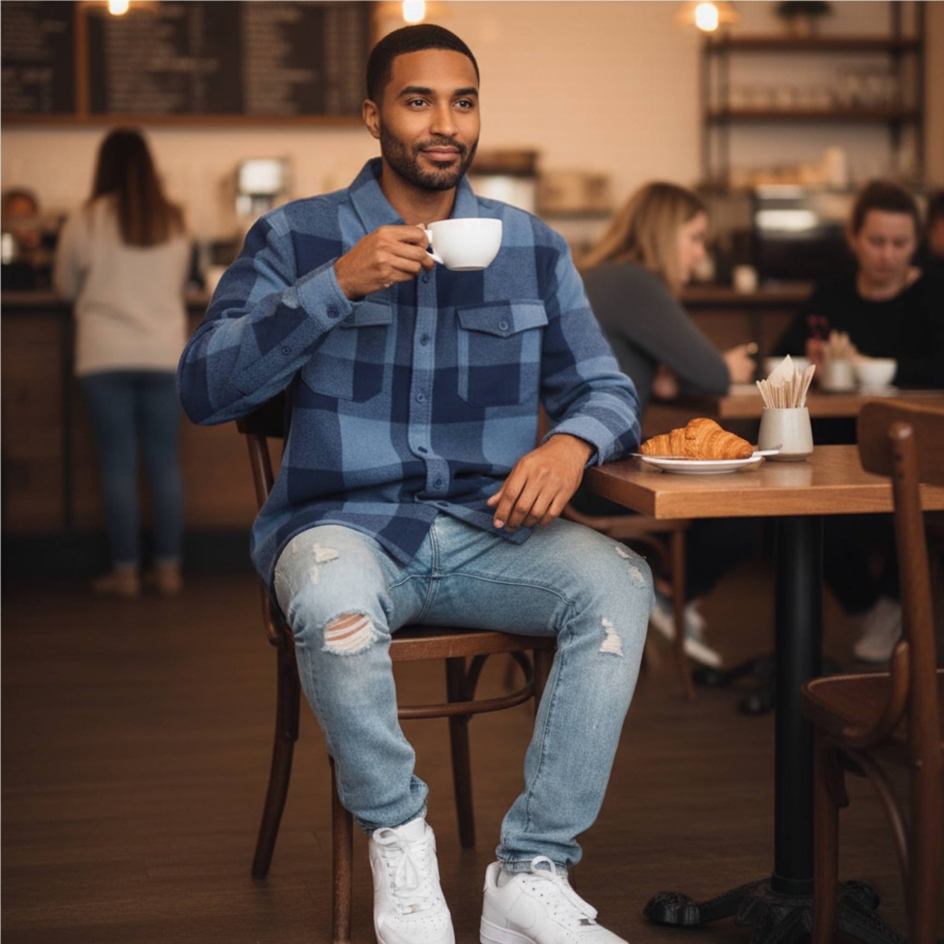 Mens Checkered Soft Flannel Shacket - ZumBuys