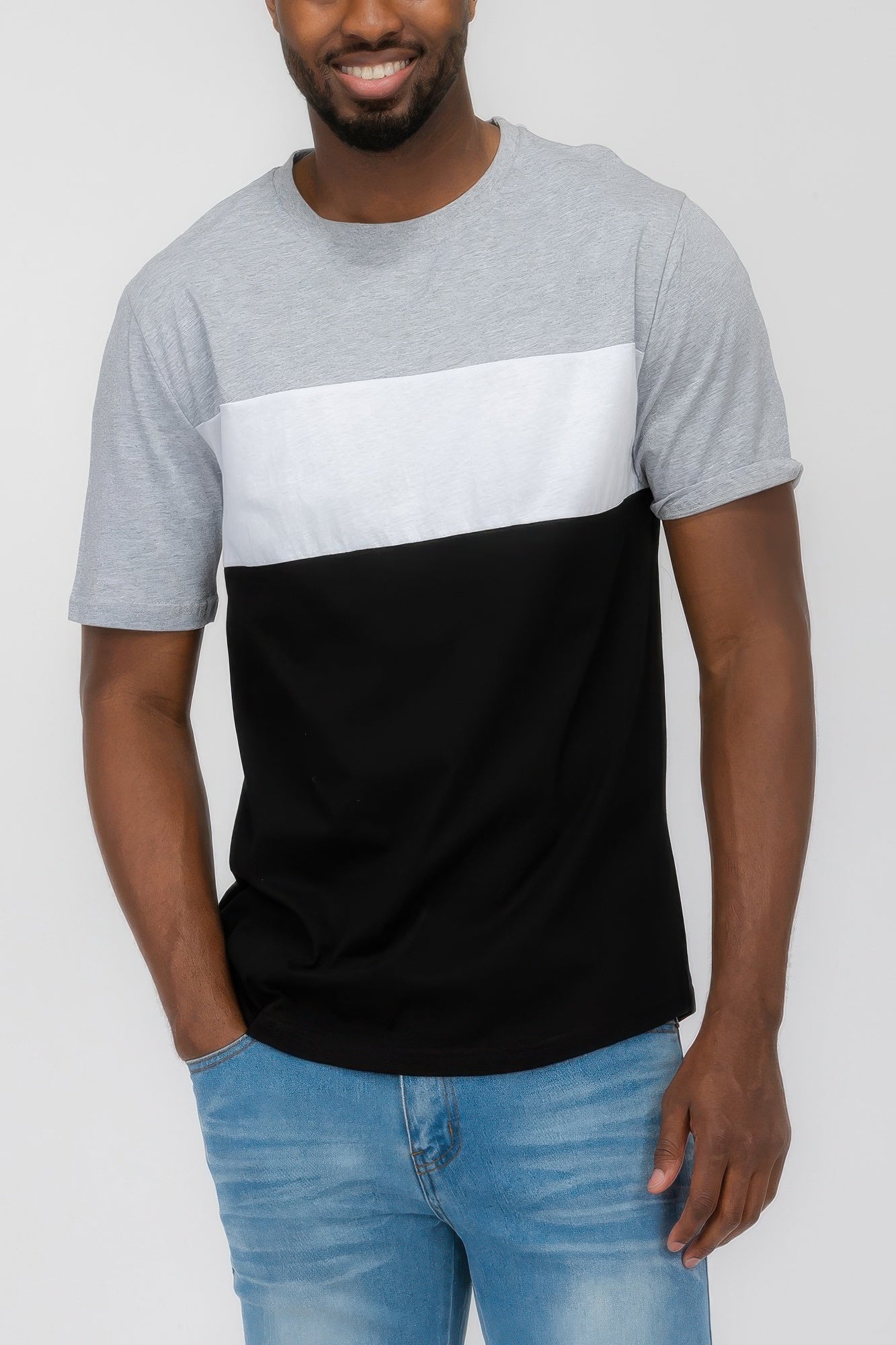 Men's Color Block Short Sleeve Tshirt - ZumBuys