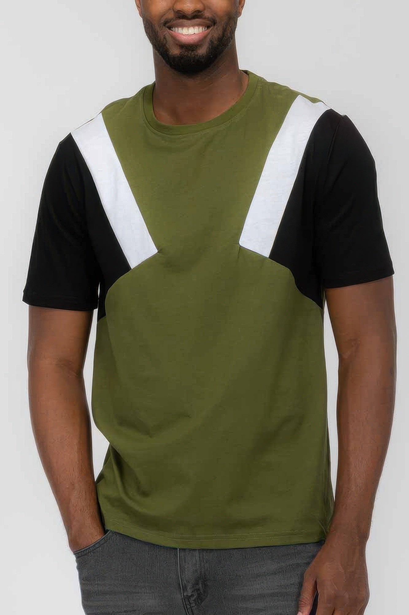 Mens Color Block Short Sleeve Tshirt - ZumBuys