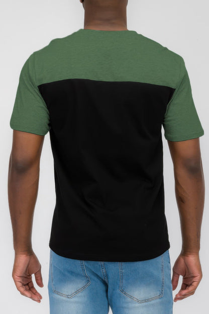 Men's Color Block Short Sleeve Tshirt - ZumBuys