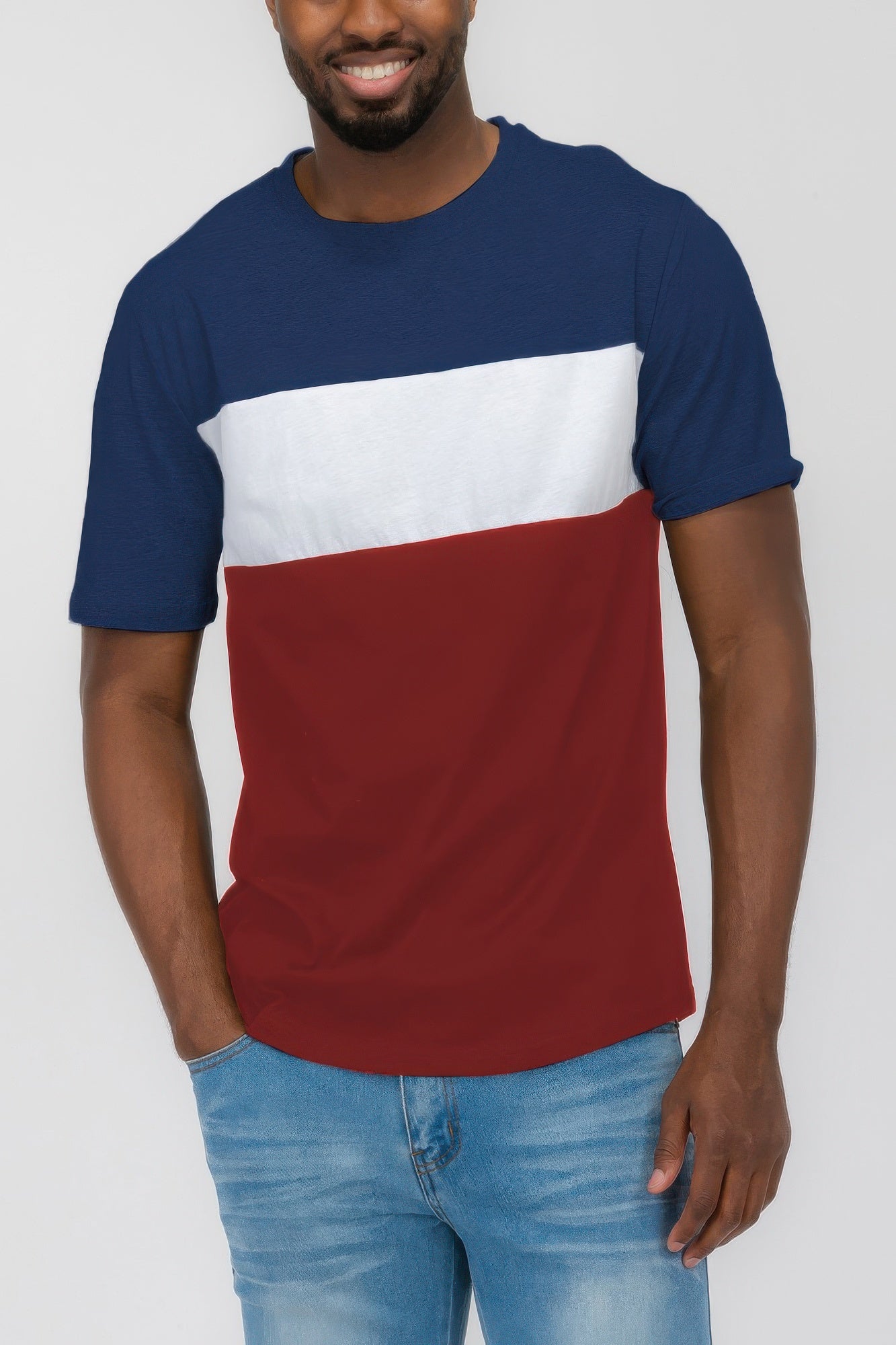 Men's Color Block Short Sleeve Tshirt - ZumBuys