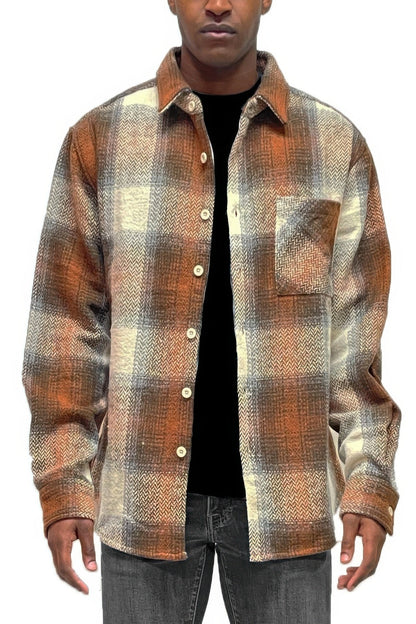 Mens Flannel Shirt Jacket Shacket - ZumBuys