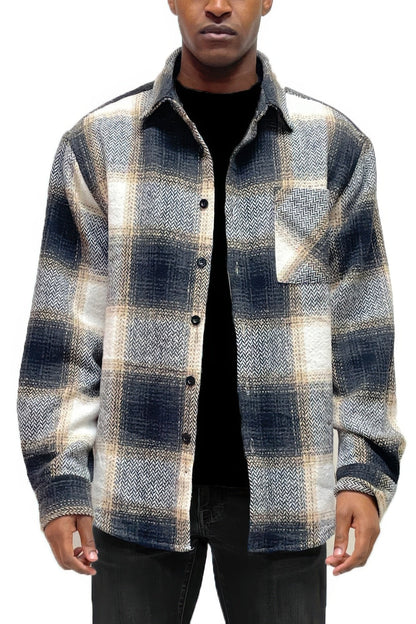 Mens Flannel Shirt Jacket Shacket - ZumBuys