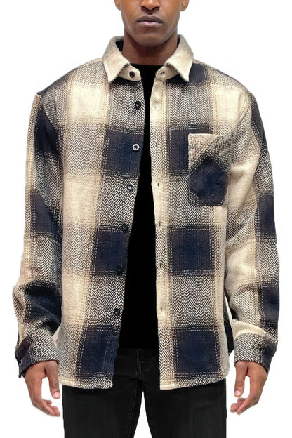 Mens Flannel Shirt Jacket Shacket - ZumBuys