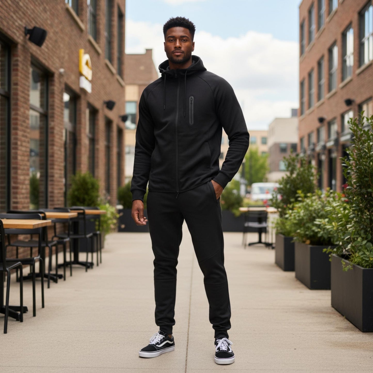 Men's Full Solid Color Track Set - ZumBuys