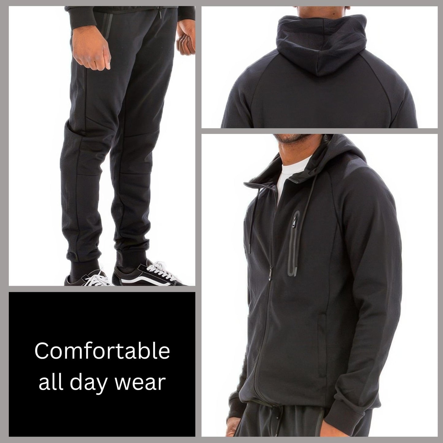 Men's Full Solid Color Track Set - ZumBuys