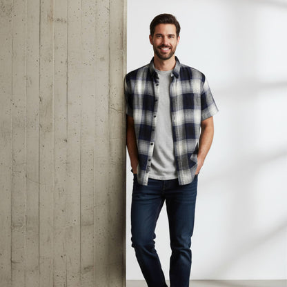 Mens Plaid Short Sleeve Flannel - ZumBuys