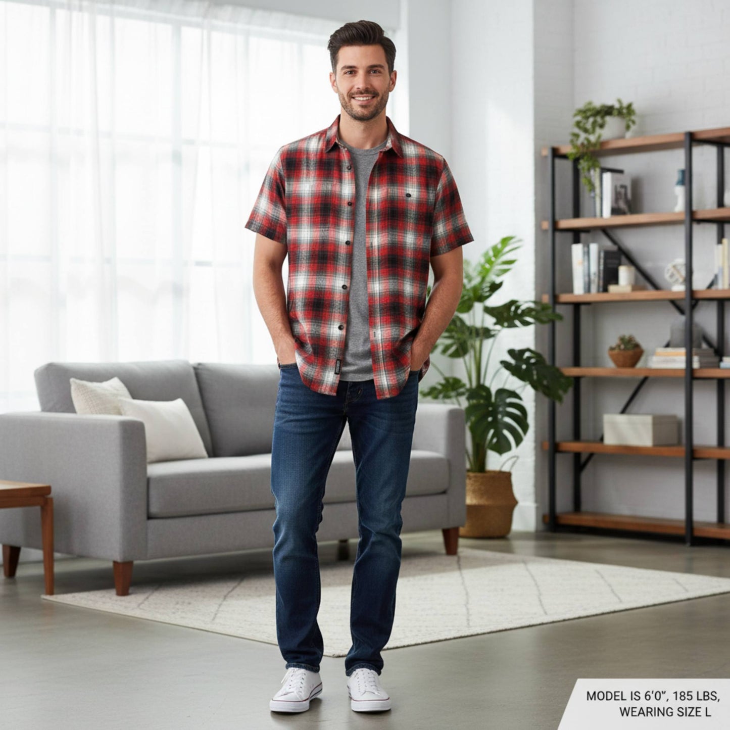 Mens Plaid Short Sleeve Flannel - ZumBuys