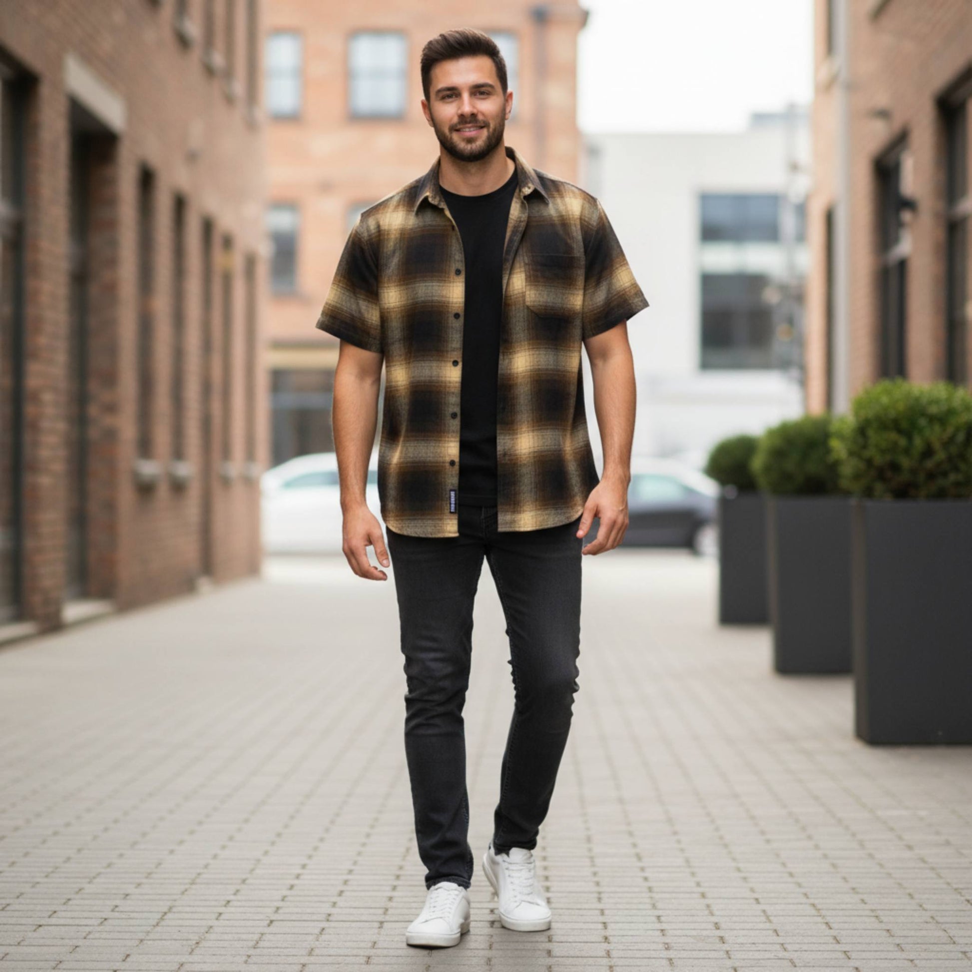 Mens Plaid Short Sleeve Flannel - ZumBuys