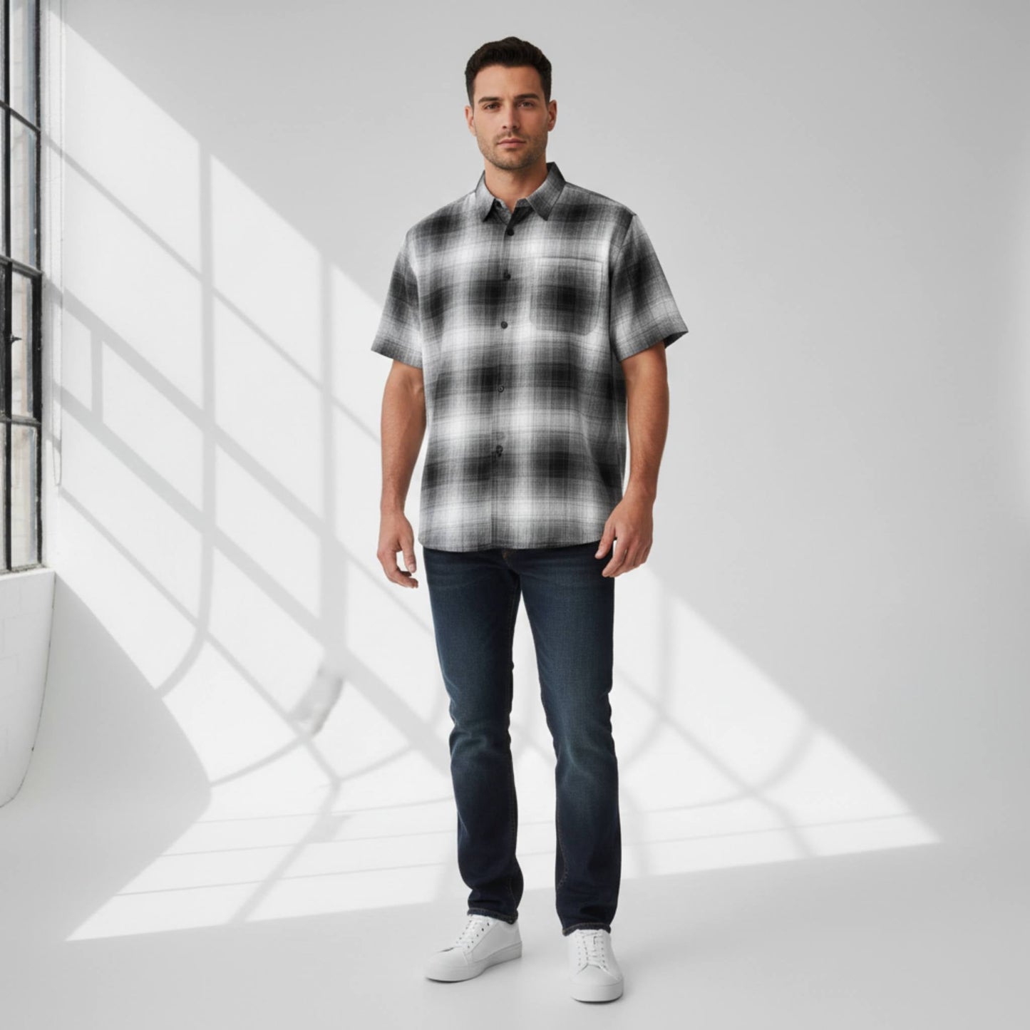 Mens Plaid Short Sleeve Flannel - ZumBuys