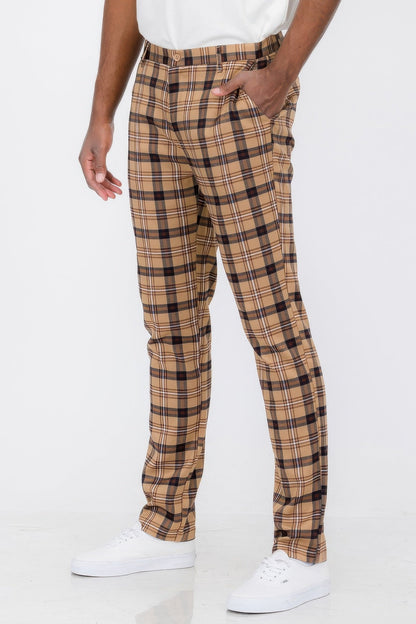 Mens Plaid Trouser Pants - ZumBuys