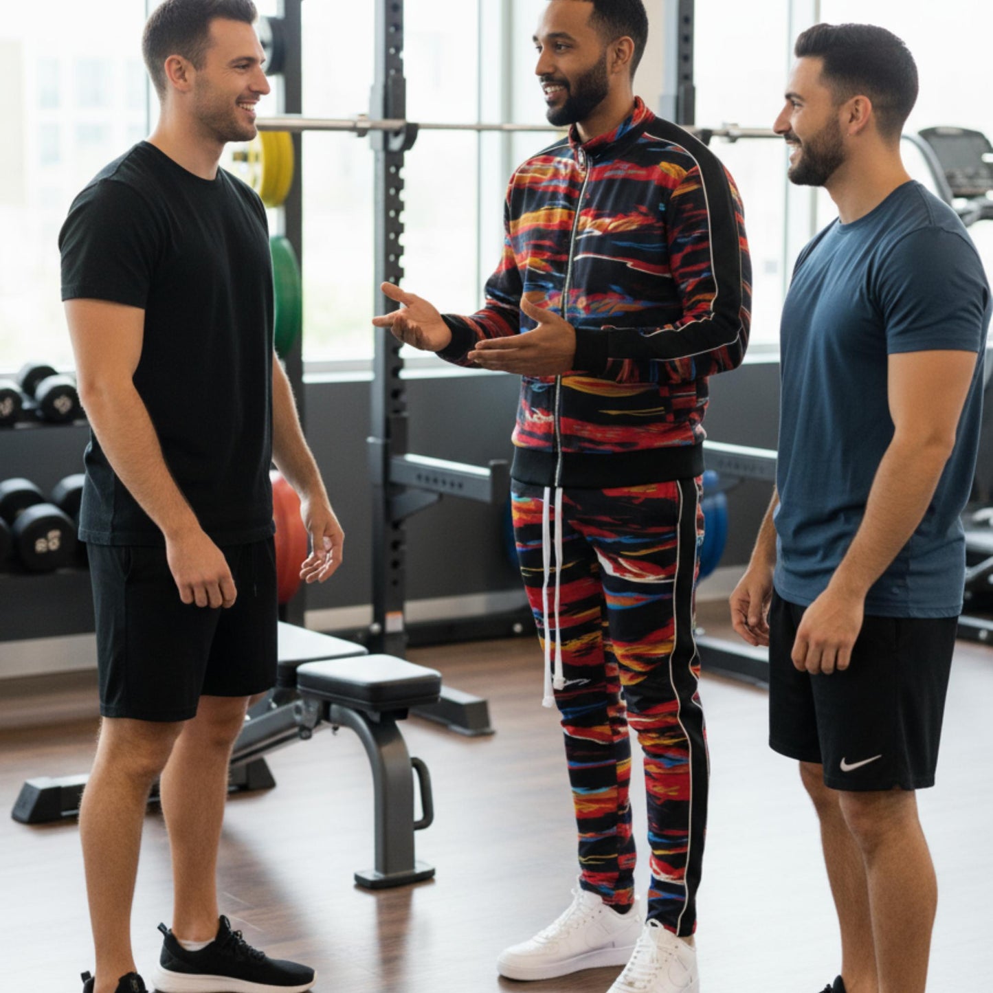 Mens Print Full Zip Track Suit Set - ZumBuys