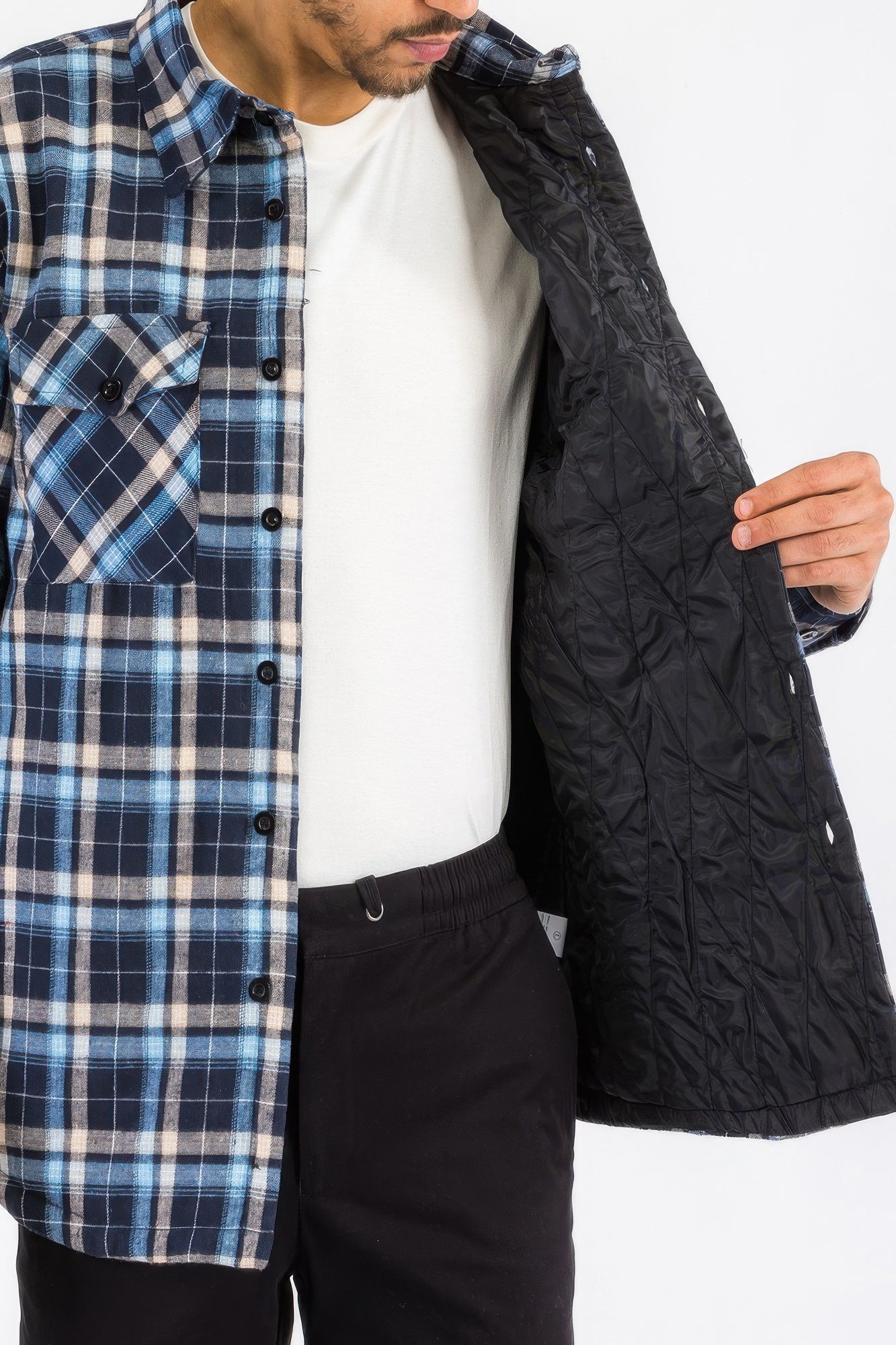 Mens Quilted Padded Flannel - ZumBuys