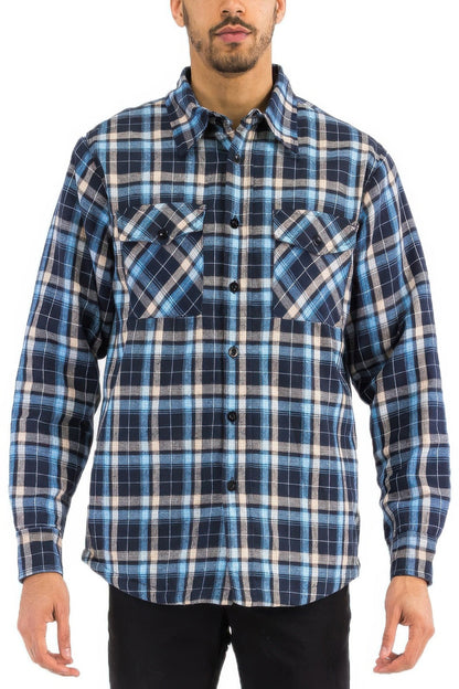Mens Quilted Padded Flannel - ZumBuys